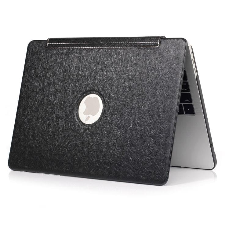 Laptop One-piece PU Leather Case for MacBook Pro 15.4 inch A1990 (2018) (Black)