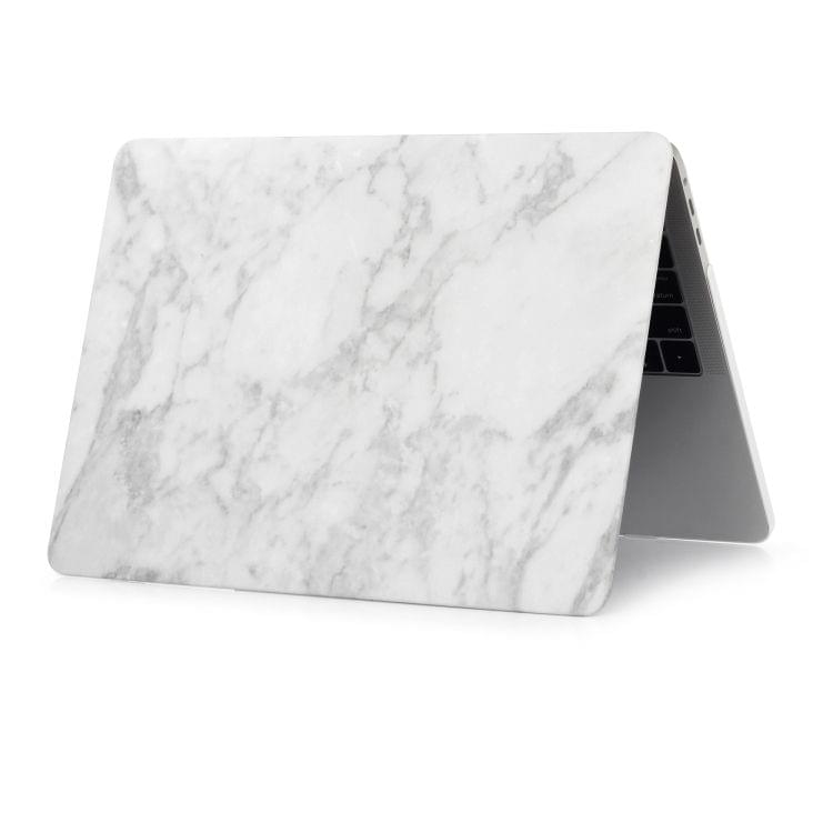 White Grey Texture Marble Pattern Laptop Water Decals PC Protective Case for MacBook Pro 15.4 inch A1990 (2018)