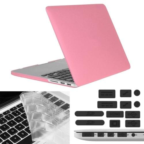 ENKAY for Macbook Pro Retina 13.3 inch (US Version) / A1425 / A1502 Hat-Prince 3 in 1 Frosted Hard Shell Plastic Protective Case with Keyboard Guard & Port Dust Plug(Pink)