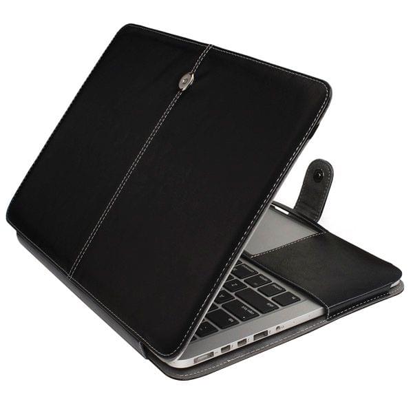 Notebook Leather Case with Snap Fastener for 15.4 inch MacBook Pro Retina(Black)