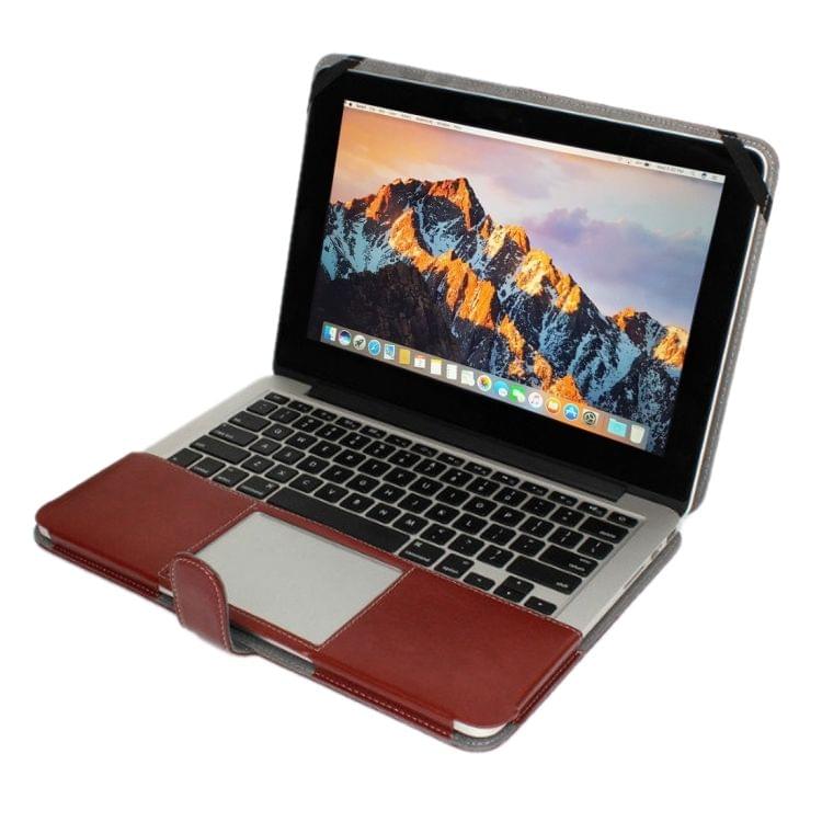 For Macbook Pro Retina 15.4 inch Laptop Crazy Horse Texture Horizontal Flip Leather Case(Coffee)