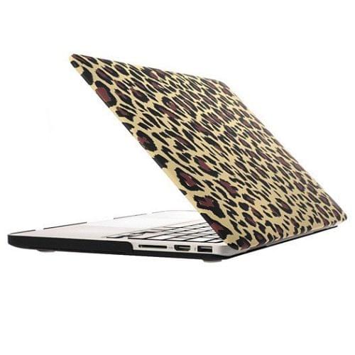 Yellow Leopard Pattern Frosted Hard Plastic Protective Case for Macbook Pro Retina 13.3 inch