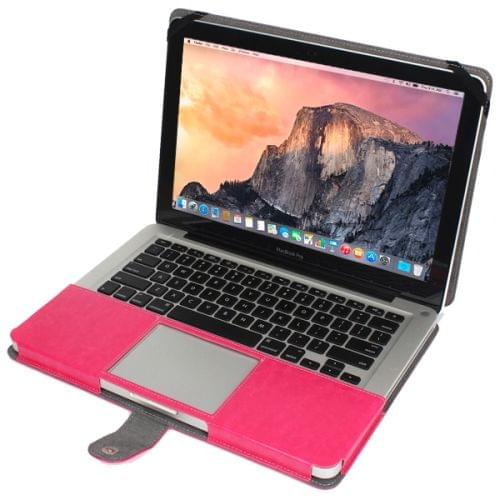 Notebook Leather Case with Snap Fastener for 13.3 inch MacBook Pro(Magenta)