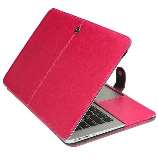 Notebook Leather Case with Snap Fastener for 11.6 inch MacBook Air(Magenta)
