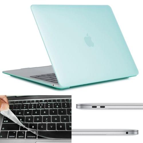 ENKAY Hat-prince 3 in 1 Frostedl Shell + US Version Ultra-thin TPU Keyboard Protective Film + Dust Plug for MacBook Air 2018 A1932 (Green)