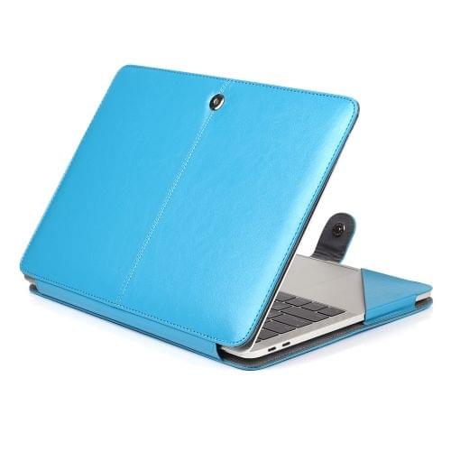 Crazy Horse Texture Horizontal Flip Leather Case for MacBook Air 13.3 inch A1932 (2018) (Blue)