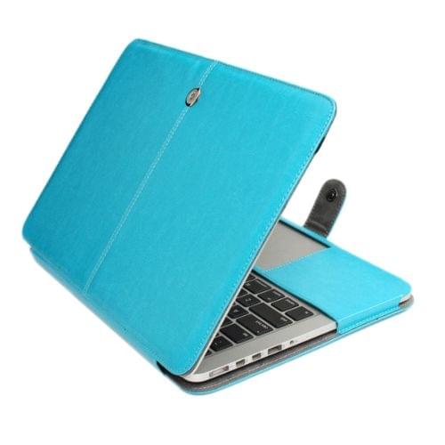 For Macbook Pro Retina 15.4 inch Laptop Crazy Horse Texture Horizontal Flip Leather Case(Blue)