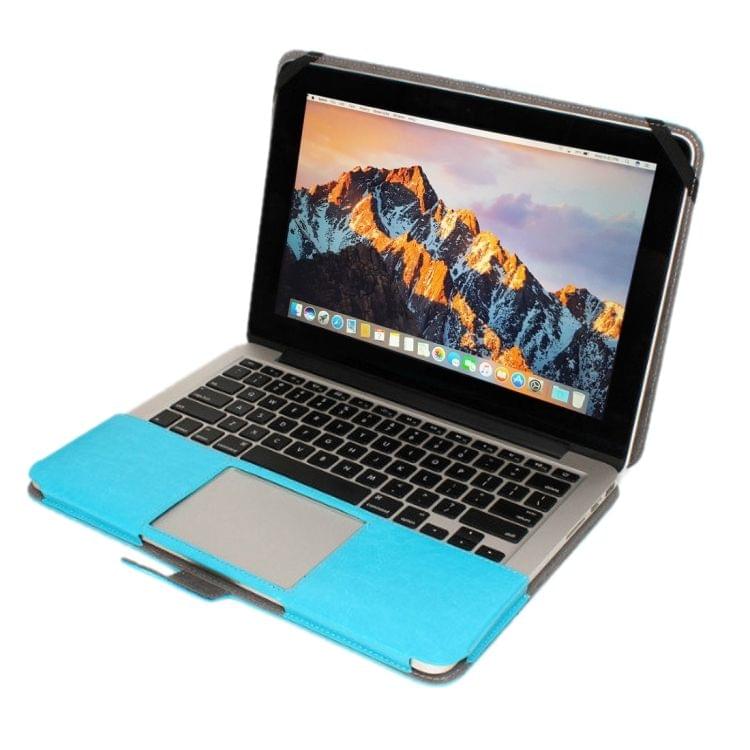 For Macbook Pro Retina 15.4 inch Laptop Crazy Horse Texture Horizontal Flip Leather Case(Blue)