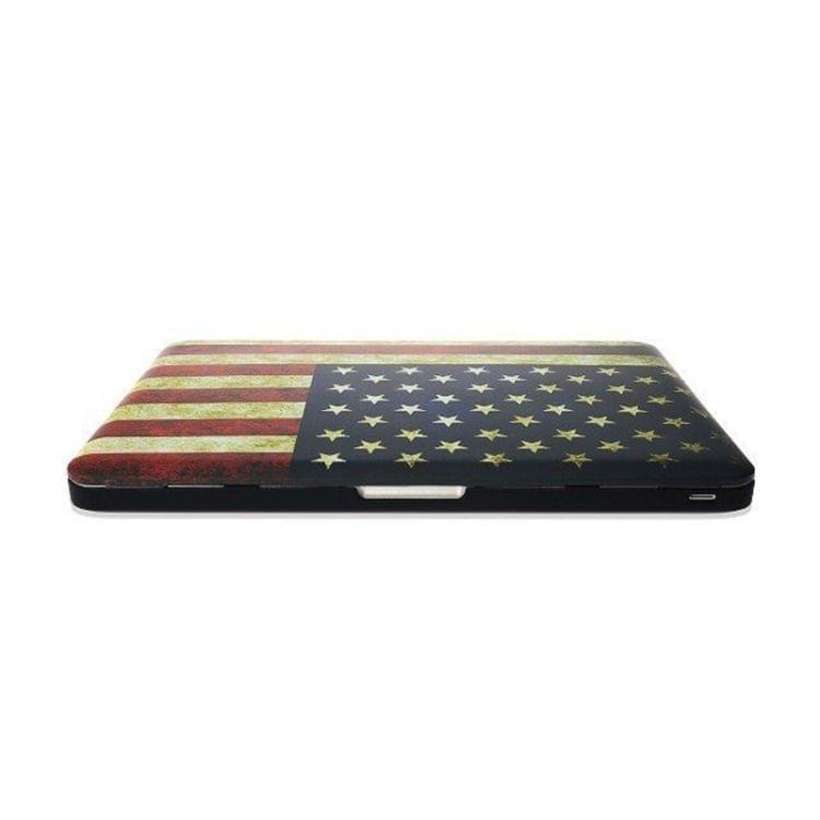 Retro US Flag Pattern Frosted Hard Plastic Protective Case for Macbook Pro 15.4 inch