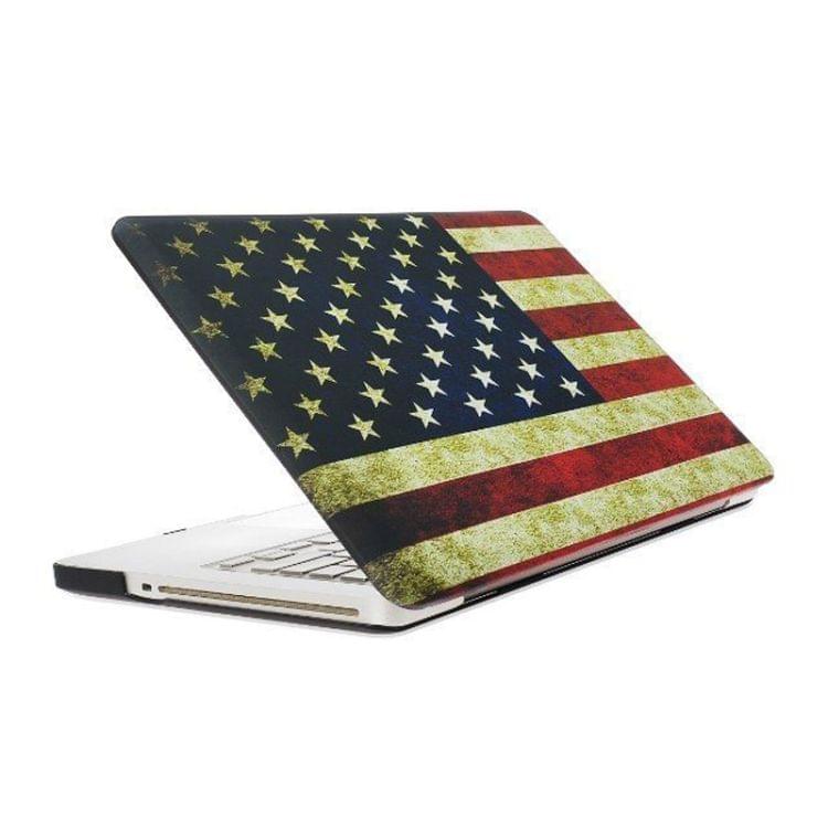 Retro US Flag Pattern Frosted Hard Plastic Protective Case for Macbook Pro 15.4 inch