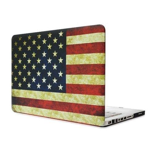 Retro US Flag Pattern Frosted Hard Plastic Protective Case for Macbook Pro 15.4 inch