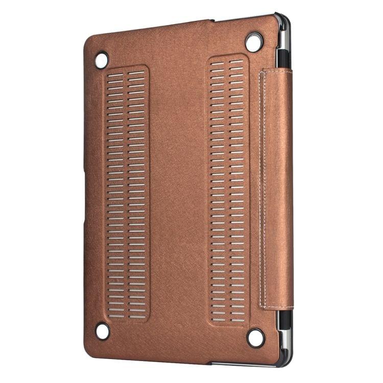 For Macbook Air 13.3 inch Silk Texture Apple Laptop United PU Protective Case(Coffee)