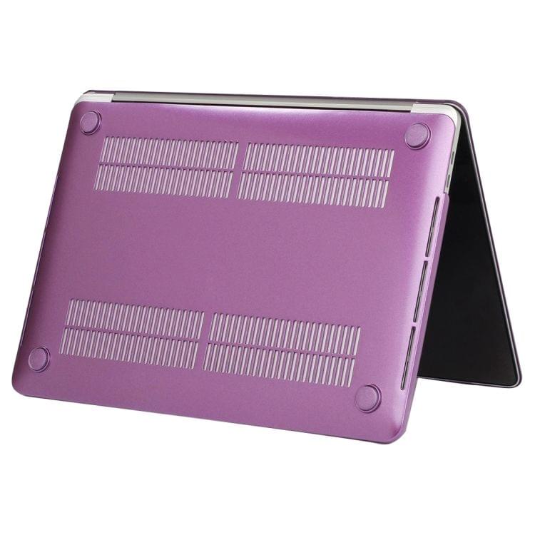 For 2016 New Macbook Pro 13.3 inch A1706 & A1708 Laptop PC + Metal Oil Surface Protective Case (Purple)