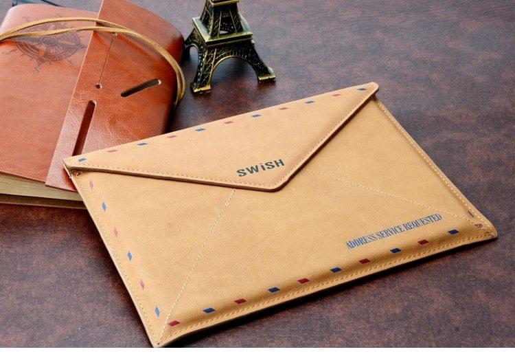SWISH Universal Envelope Style Earth Stamp Leather Case for Macbook 11.6 / 12 inch, Size: 33.5 x 22 cm
