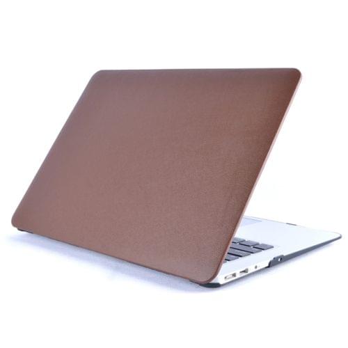 Laptop PU Leather Paste Case for MacBook Air 13.3 inch A1932 (2018) (Brown)