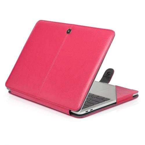 Crazy Horse Texture Horizontal Flip Leather Case for MacBook Air 13.3 inch A1932 (2018) (Magenta)