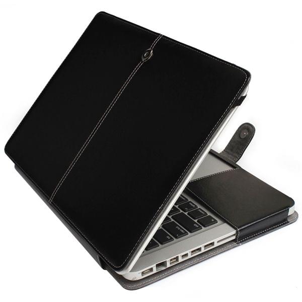 Notebook Leather Case with Snap Fastener for 13.3 inch MacBook Pro(Black)