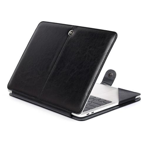 Crazy Horse Texture Horizontal Flip Leather Case for MacBook Air 13.3 inch A1932 (2018) (Black)