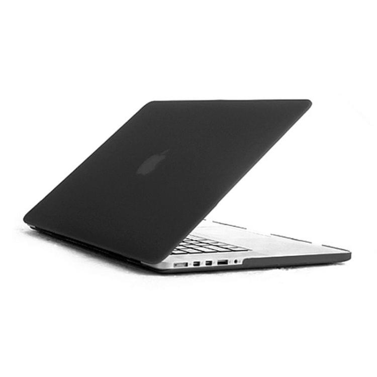 ENKAY for MacBook Pro Retina 15.4 inch (US Version) / A1398 4 in 1 Frosted Hard Shell Plastic Protective Case with Screen Protector & Keyboard Guard & Anti-dust Plugs(Black)
