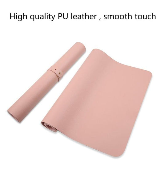 Multifunction Business PVC Leather Mouse Pad Keyboard Pad Table Mat Computer Desk Mat, Size: 90 x 45cm(Black)