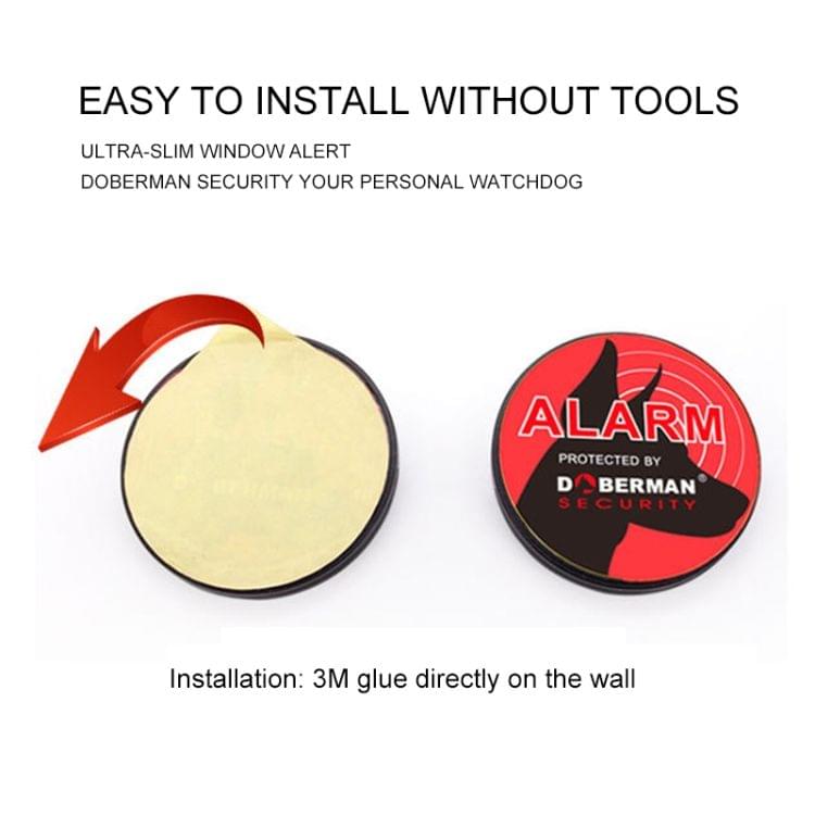 DOBERMAN SE-0106 Ultra-slim Round Door / Window Alert Detect Vibration Sensor Alarm for Home Alarms Security