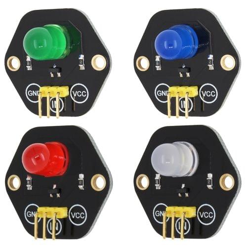 4 PCS LandaTianrui LDTR-RM022 8mm Digital LED Module Red / Blue / Green / White LED Kit for Arduino (Black)