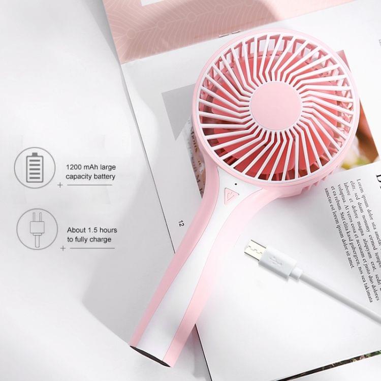 D6 Portable Mini USB Charging Handheld Small Fan with 3 Speed Control (White)