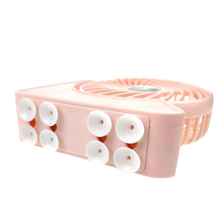 Multi-function 360 Degree Rotation Sucker Electric Fan, Support 3 Speed Control (Pink)