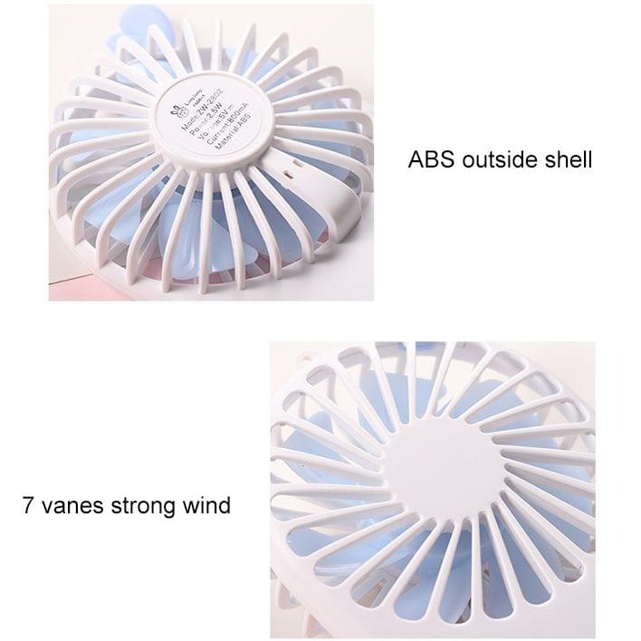 Portable Mini USB Charging Pocket Fan with 3 Speed Control (White)