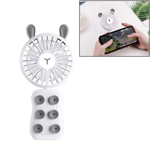 CYKE HND-03 DC 5V USB Portable Foldable Cartoon Rabbit Shaped Suction Cup Mini Fan with Stand & LED Light (Grey)