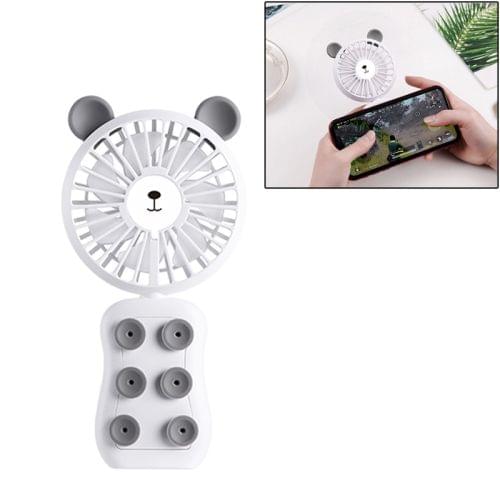CYKE HND-03 DC 5V USB Portable Foldable Cartoon Panda Shaped Suction Cup Mini Fan with Stand & LED Light (Grey)