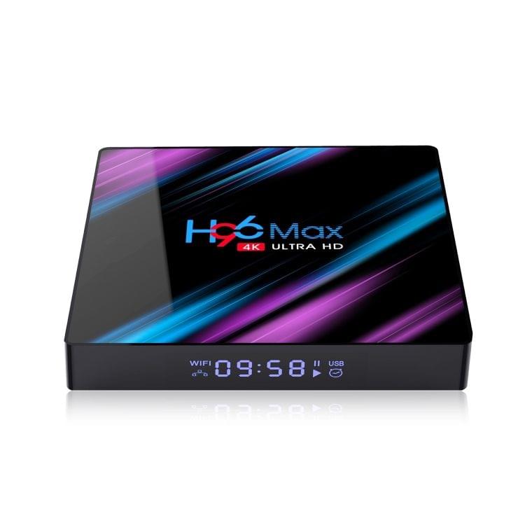 H96 Max-3318 4K Ultra HD Android TV Box with Remote Controller, Android 9.0, RK3318 Quad-Core 64bit Cortex-A53, WiFi 2.4G/5G, Bluetooth 4.0, EMMC 64G FLASH, 4GB SDRAM