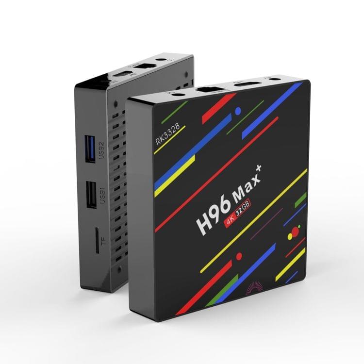 H96 Max+ 4K Ultra HD Full HD Media Player Smart TV BOX with Remote Controller, Android 8.1, RK3328 Quad-Core 64bit Cortex-A53, 4GB+32GB, Support TF Card, HDMI, LAN, USB 3.0, AV, WiFi