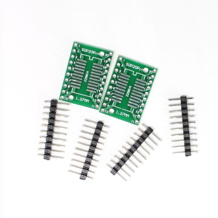 2 PCS Landa Tianrui LDTR - YJ032 / D Dual-side SOP20 / SSOP20 / TSSOP20 SMD to DIP20 Adapter Board for Arduino