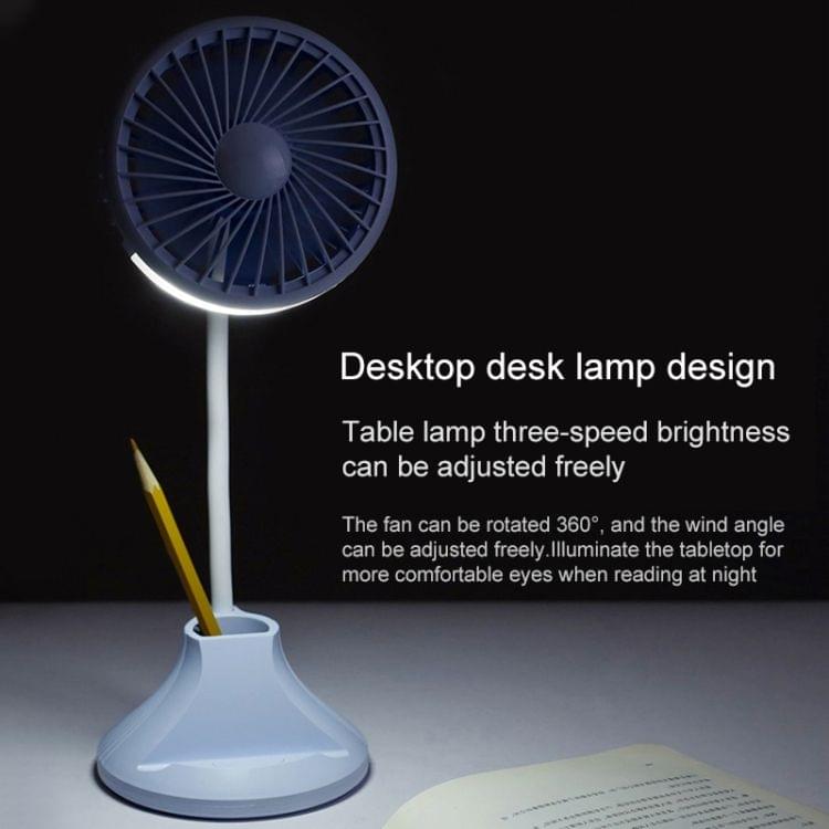 WT-D8 2000mAh 360 Degree Rotation Mini Portable Light Fan with 3 Speed Control& Phone / Pen Holder (Pink)