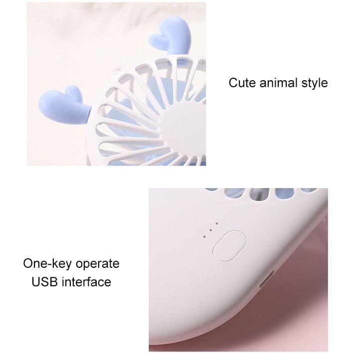 Portable Mini USB Charging Pocket Fan with 3 Speed Control (Pink)