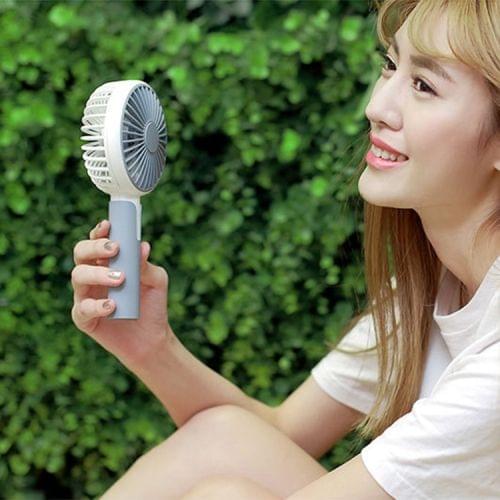 Mini DC 5V USB Rechargeable Aromatherapy Cooling Handheld Fan, 3 Speeds (Grey)