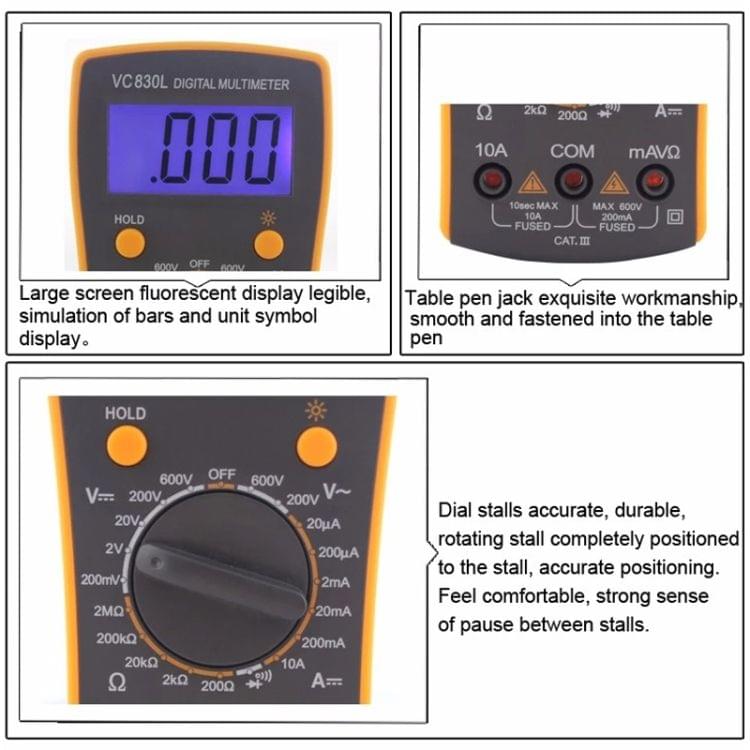 BEST-VC830L Professional Repair Tool Pocket Digital  Multimeter
