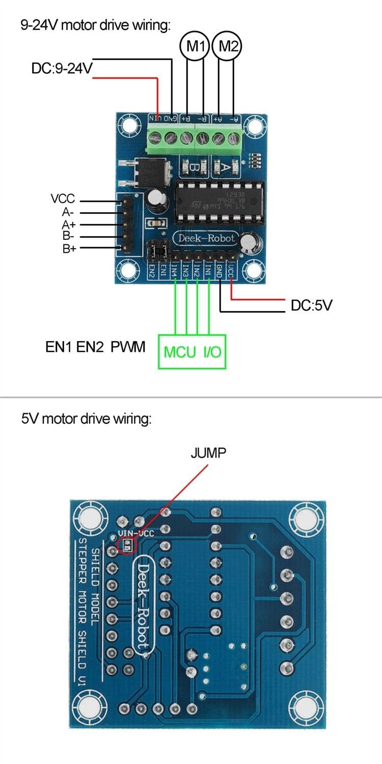 LDTR-WG0258 MINI L293D Arduino Motor Drive Expansion Board Mini L293D Motor Drive Module (Blue)