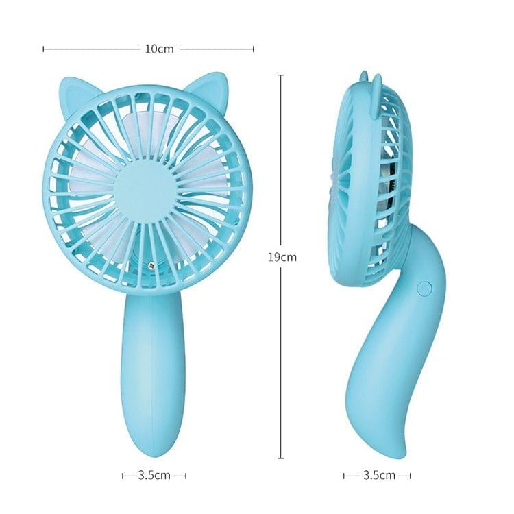 Portable Outdoor Handheld USB Charging Cartoon Squirrel Shape Mute Cooling Fan 3 Speeds (Blue)
