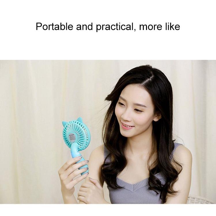 Portable Outdoor Handheld USB Charging Cartoon Squirrel Shape Mute Cooling Fan 3 Speeds (Blue)