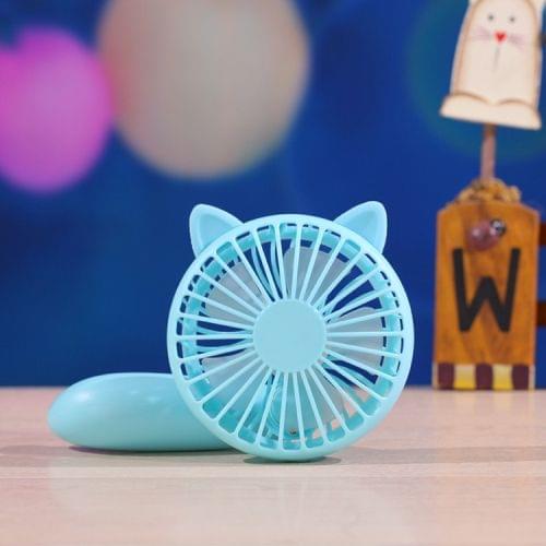 Portable Outdoor Handheld USB Charging Cartoon Squirrel Shape Mute Cooling Fan 3 Speeds (Blue)