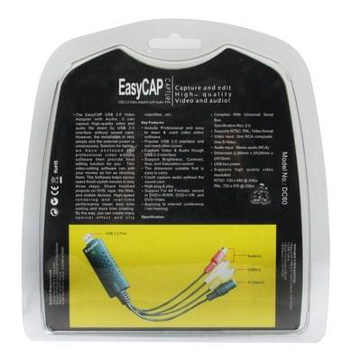 DVD Maker USB 2.0 Video Capture & Edit (Easy CAP), Support MPEG-1/MPEG-2 Compression Format, Chip: MS2100, DC60