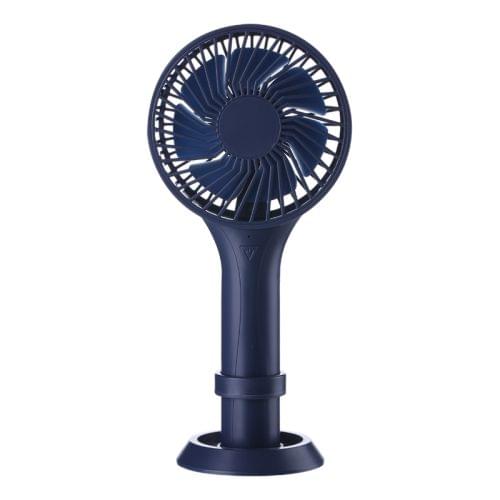 D6 Portable Mini USB Charging Handheld Small Fan with 3 Speed Control (Dark Blue)