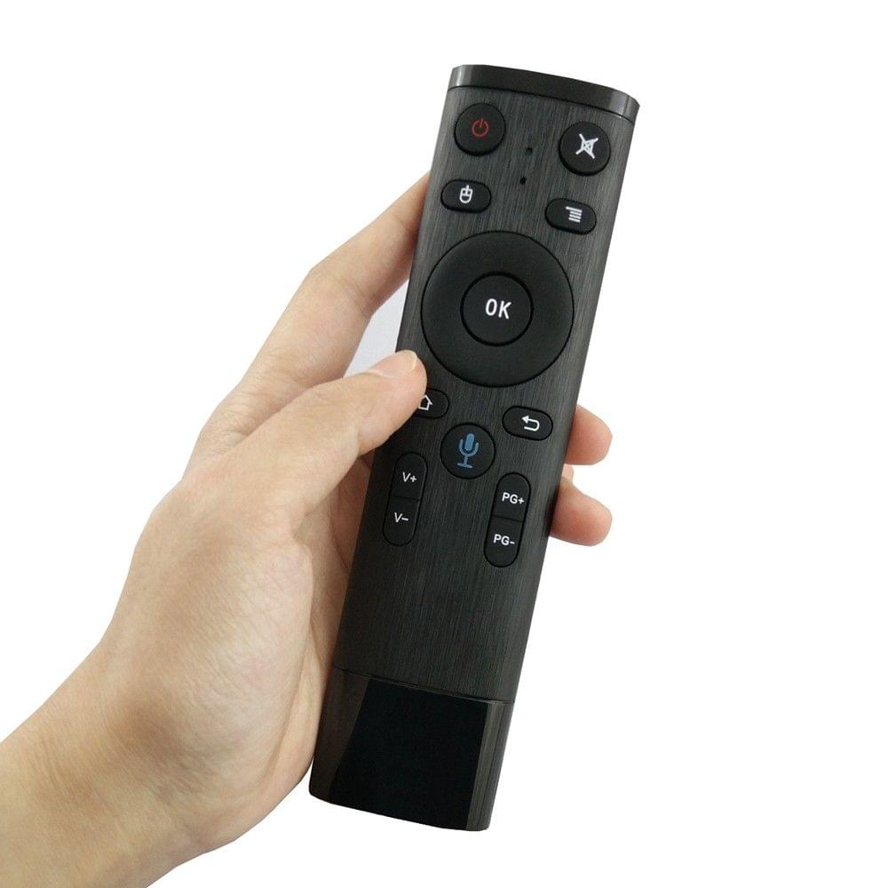 2.4G Wireless Remote Control with USB Receiver Voice Input for Smart TV Android TV Box HTPC PC Projector Black