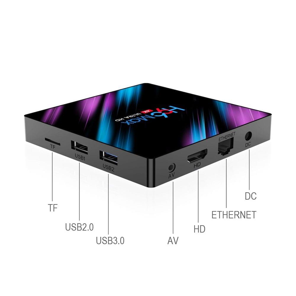 H96 Max Smart Android 9.0 TV Box RK3318 Quad Core 64 Bit UHD 4K VP9 H.265 4GB / 64GB 2.4G / 5G WiFi BT4.0 HD Media Player Display Screen Remote Control