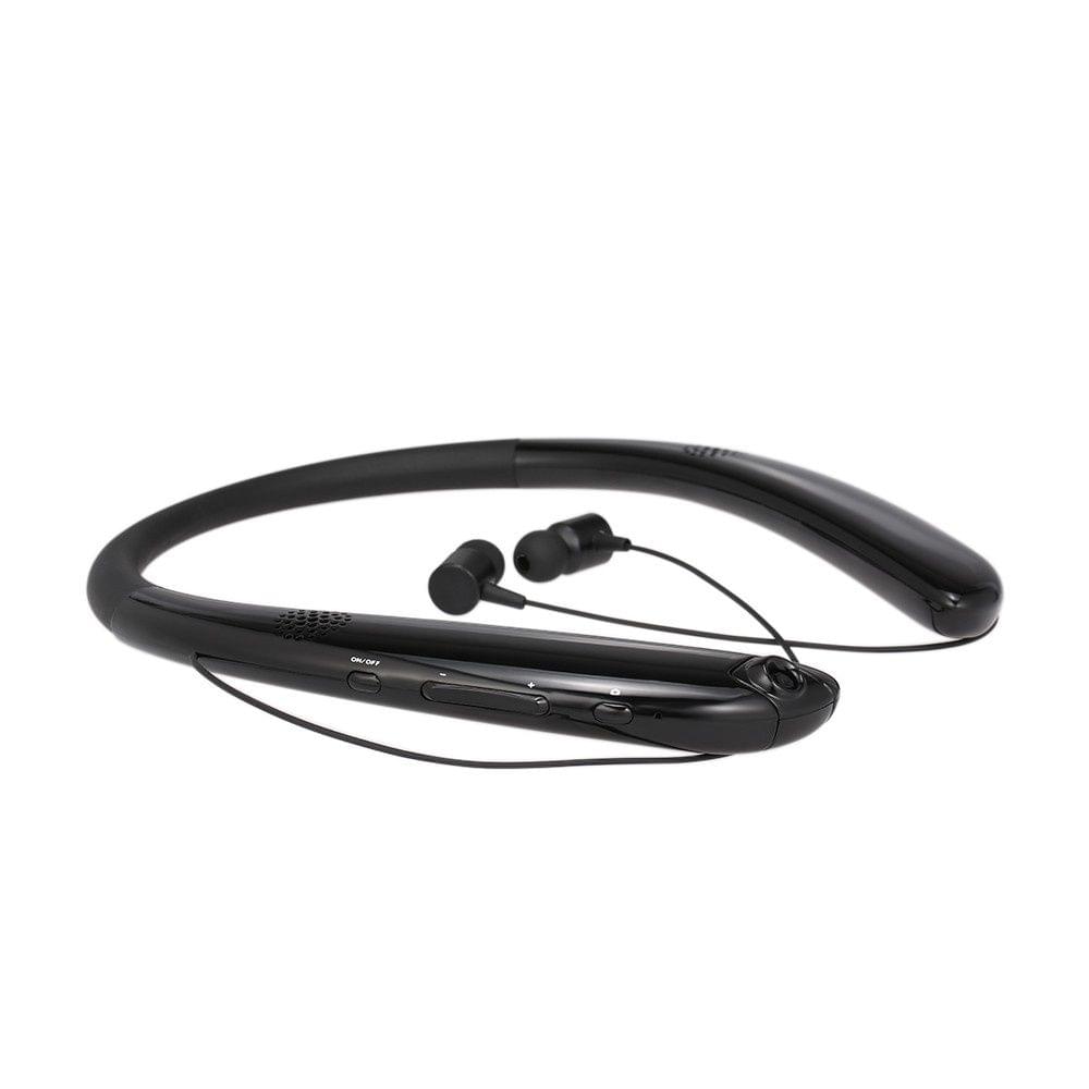V9 Bluetooth Headphones Wireless Neckband Headset Sports Earbuds with Mic Video Recording Camera Dual Loud Speakers Volume Control TF Card Slot Rechargeable Battery Magnetic