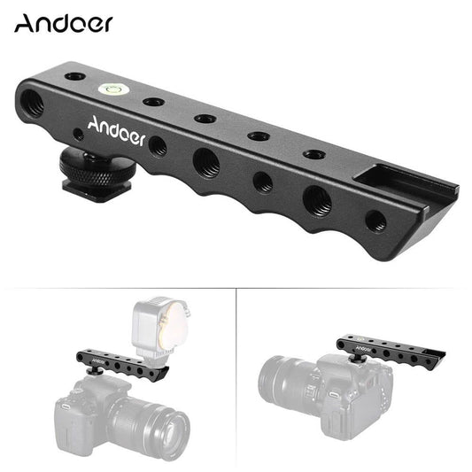 Andoer Video Top Handle Handgrip Stabilizing Grip w/ Cold Shoe + Bubble Level for Ca150n Nikon Sony DSLR Camera Camcorder
