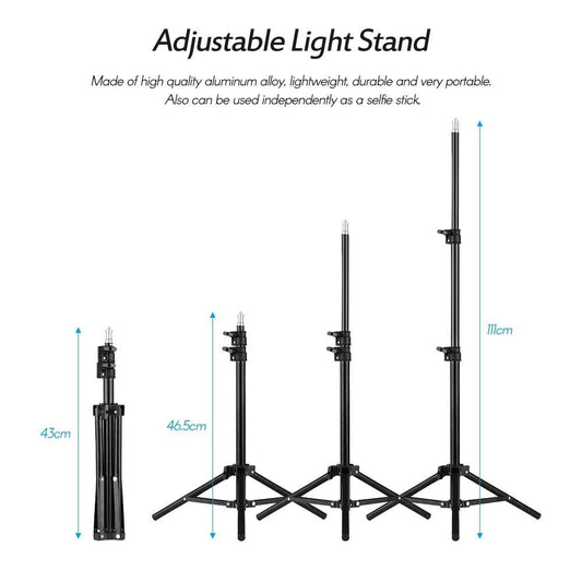 26cm/10 Inch LED Ring Light with Light Stand Universal Phone Holder Kit