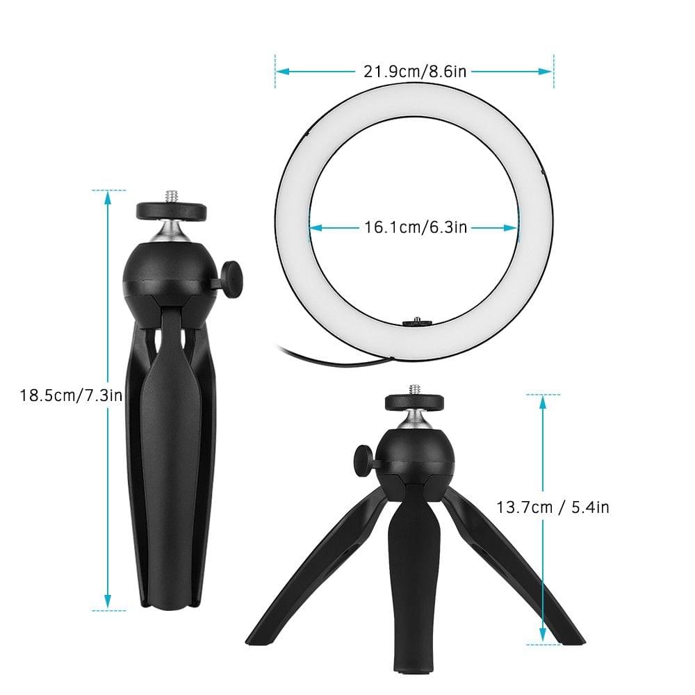 Portable 8.6 Inch LED Ring Light Lamp